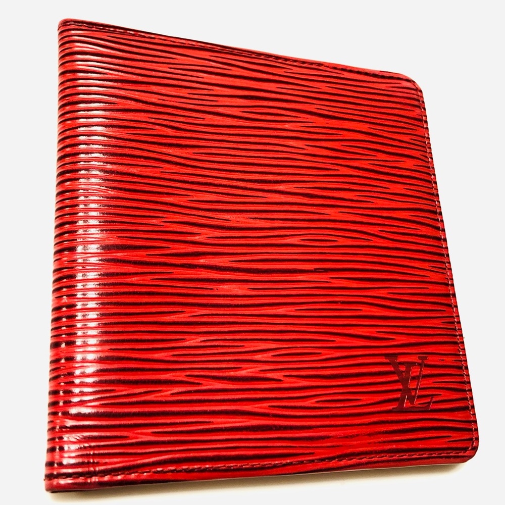 GENUINE LOUIS VUITTON Red Epi Six-Cartes Wallet